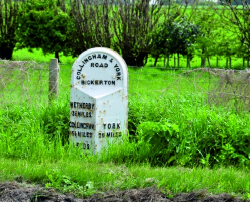White Mile marker B1224 outside Bickerton