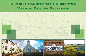 Village Design Statement composite image with places of interest and a map